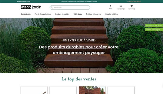 copie d'écran du site ATECH JArdin